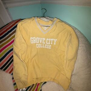 Champion Yellow V-Neck Sweatshirt